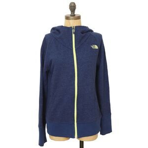 THE NORTH FACE Women's Fave Full-Zip Hoodie M Inkspot Blue Cotton Blend EUC B72